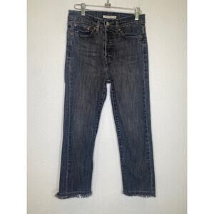 Levi’s Gray Wedgie Straight Ankle Kick Flare Denim Jeans EUC Sz 27 Button Fly